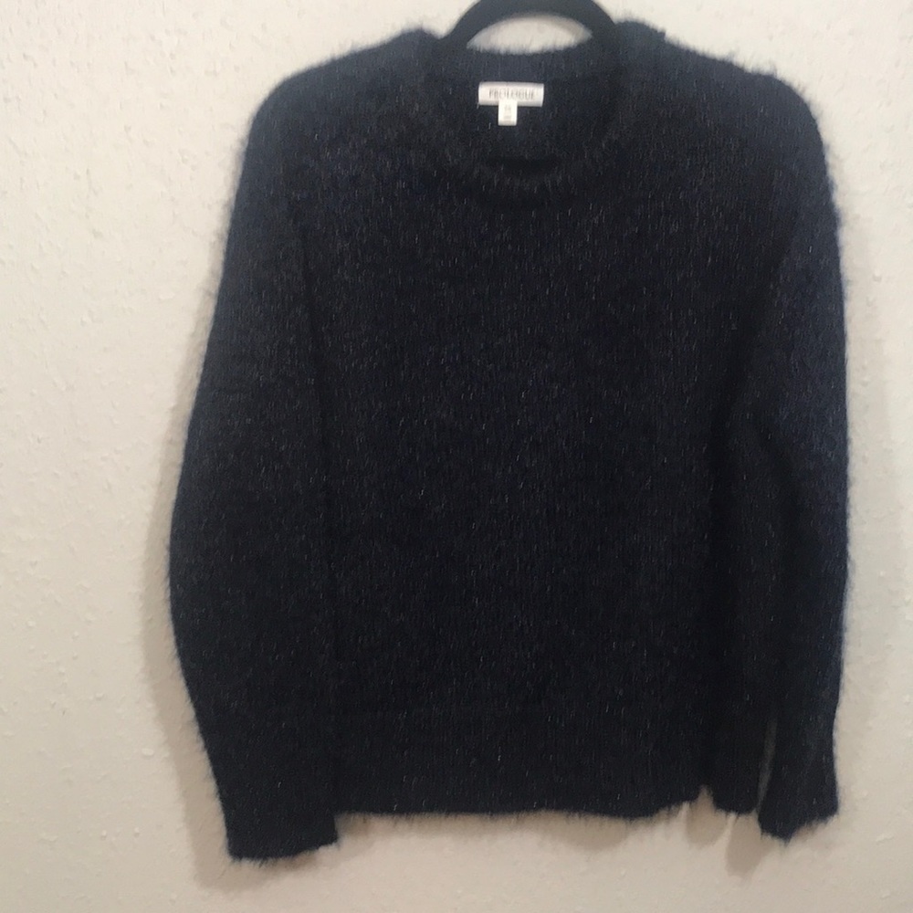 Prologue Black Round Neck Oversized Eyelash Sweater size‎ XS